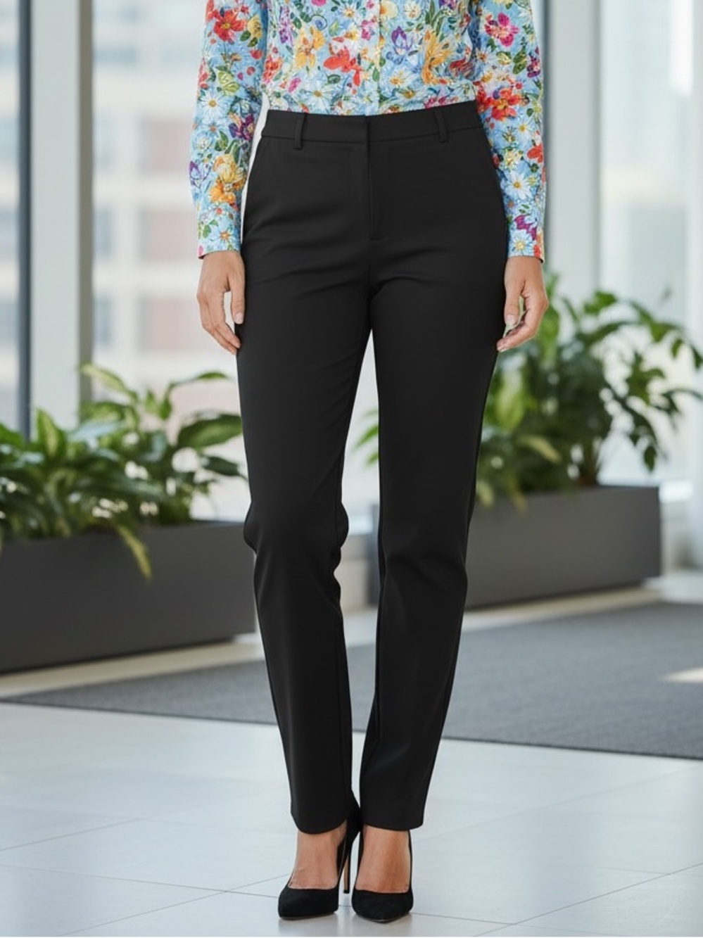 Ralph Lauren Black Straight-Leg Trousers